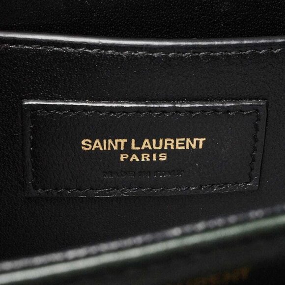 Yves Saint Laurent Green Smooth Leather Le 61 Framed Small Saddle Bag - Picture 11 of 12